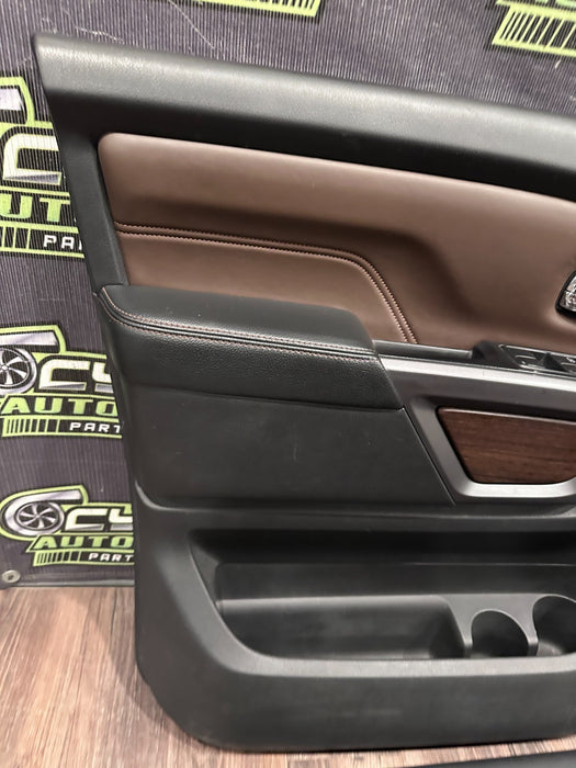 2017 NISSAN TITAN XD RESERVE FRONT REAR BROWN DOOR PANEL SET OEM *FLAWS #10