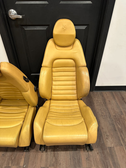 FERRARI 360 FRONT LEFT RIGHT BEIGE TAN SEATS OEM *NORMAL WEAR 6-8,10-12*