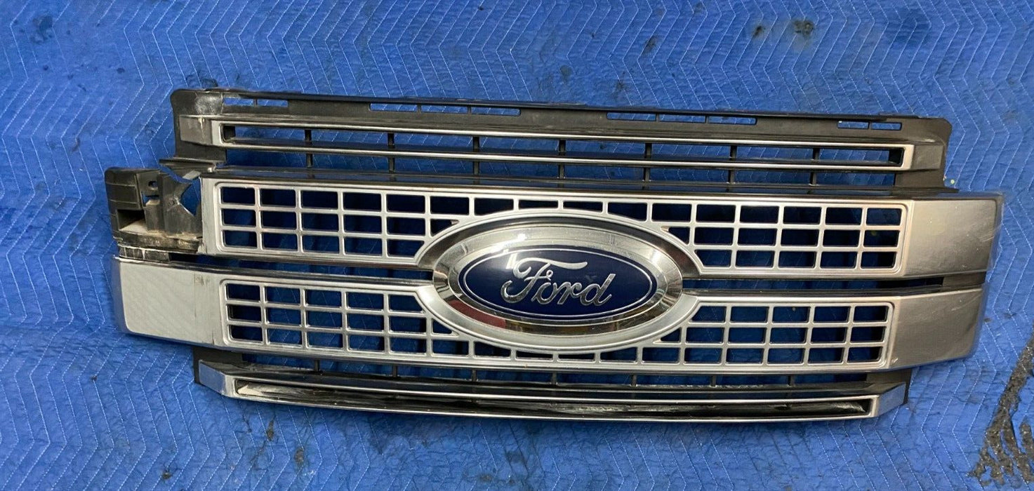 2017 2018 2019 FORD F250 F350 F450 PLATINUM CHROME GRILLE OEM ~DAMAGE~