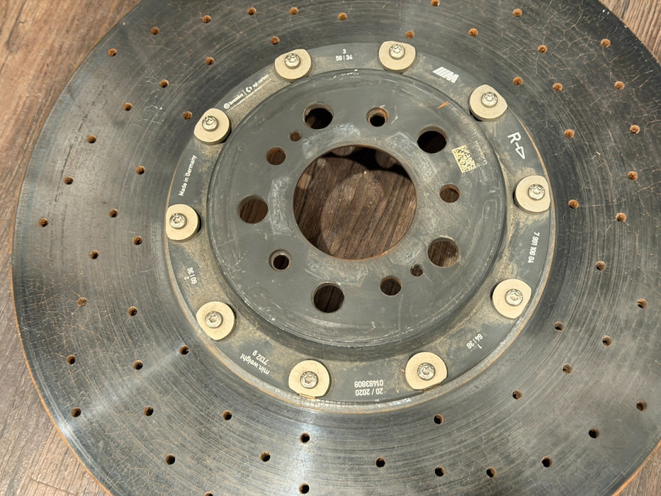 2021 BMW M8 M5 CARBON CERAMIC BREMBO ROTOR FRONT RIGHT OEM 5K MILE *CHIPS/SCRAPE