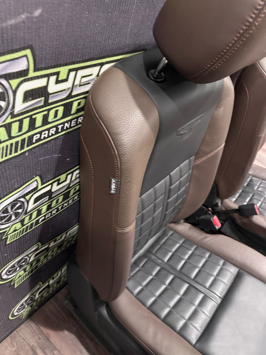 2017 NISSAN TITAN XD RESERVE FRONT LEFT RIGHT BROWN/BLACK SEATS OEM