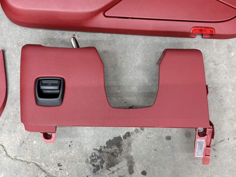 2014 PORSCHE 911 TURBO S 991 REAR SEATS DOOR PANEL INTERIOR RED OEM