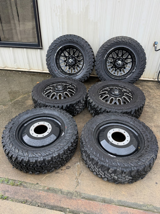 FORD F450 FUEL FORGED WHEELS 10X225 DIRECT BOLT ON 37" YOKOHAMA GEOLANDER M/T