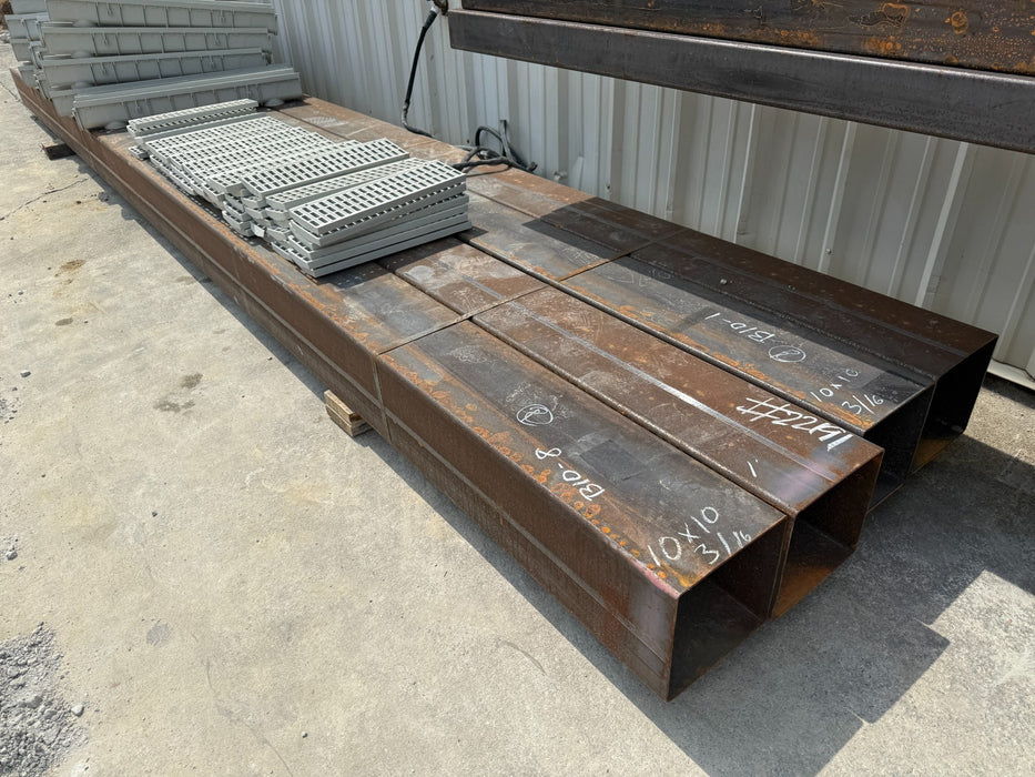 10" X 10" X 20' 11 GAUGE STEEL TUBING (4 PIECES AVAIL)