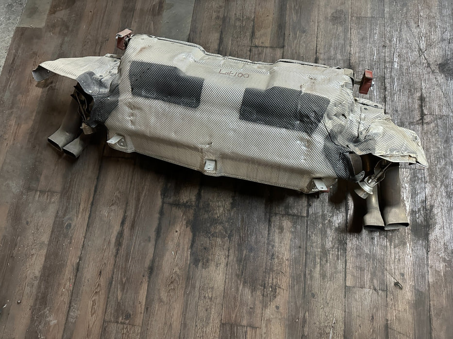 2018 AUDI R8 EXHAUST MUFFLER W SHIELDS ASSEMBLY OEM