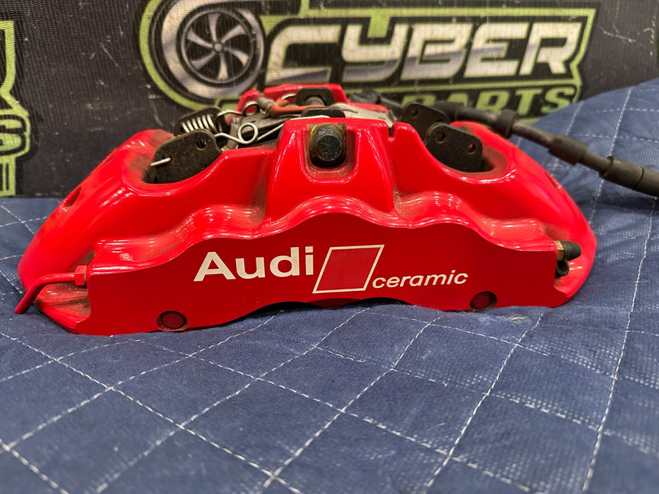 2021 AUDI R8 FRONT RIGHT CARBON CERAMIC BRAKE CALIPER RED OEM 4S0615106