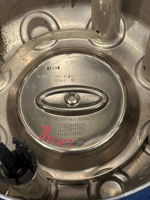 2017-2019 FORD F350 REAR LEFT RIGHT DUALLY WHEEL CHROME CENTER CAP PAIR OEM