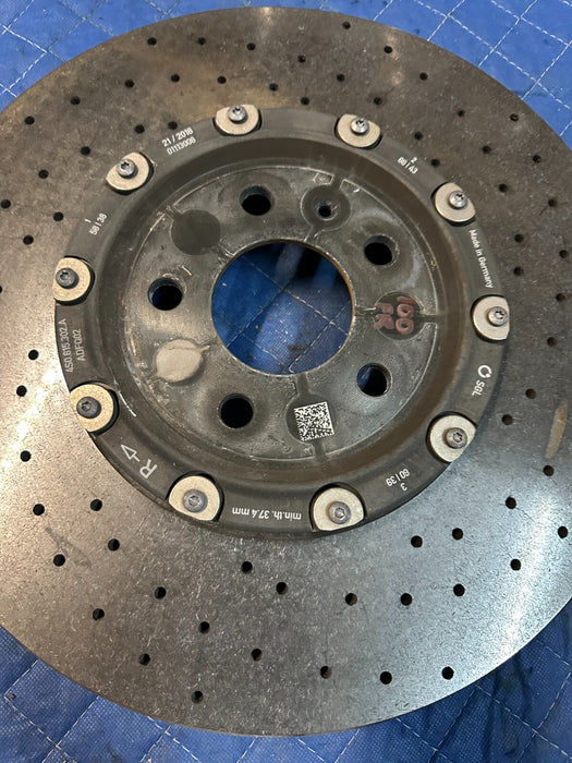 2017 2018 2020 2021 2022 2023 AUDI R8 PLUS FRONT RIGHT CARBON CERAMIC ROTOR OEM