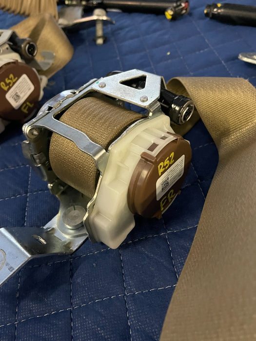 2017 FORD F250 F350 F450 LARIAT FRONT LEFT & RIGHT TAN SEATBELT PAIR