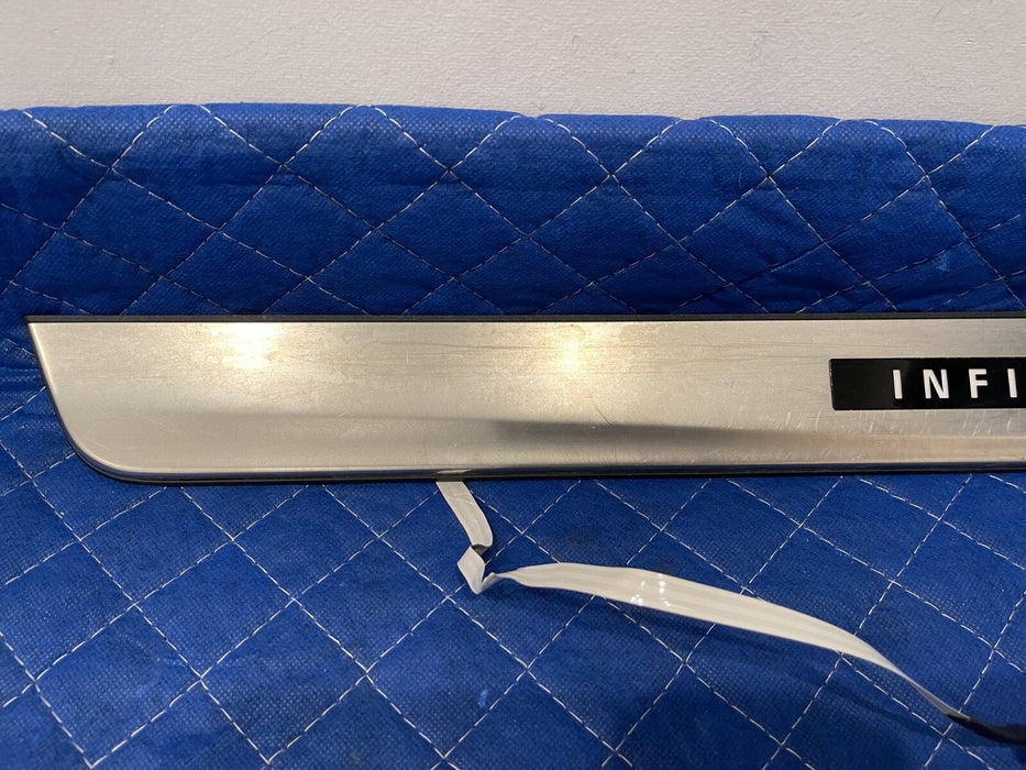 2017 INFINITI Q50 RED SPORT FRONT LEFT RIGHT ILLUMINATED KICK PLATES OEM *SCUFFS