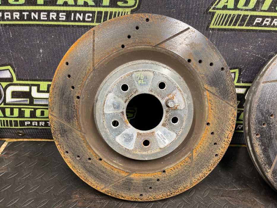 2011 NISSAN 370Z FRONT BRAKE ROTOR DRILLED SET LEFT RIGHT OEM 2009-2020