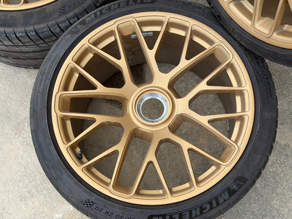 2014 PORSCHE 911 991.1 TURBO S OEM WHEELS FRONT REAR 11.5X20 9X20 99136216234