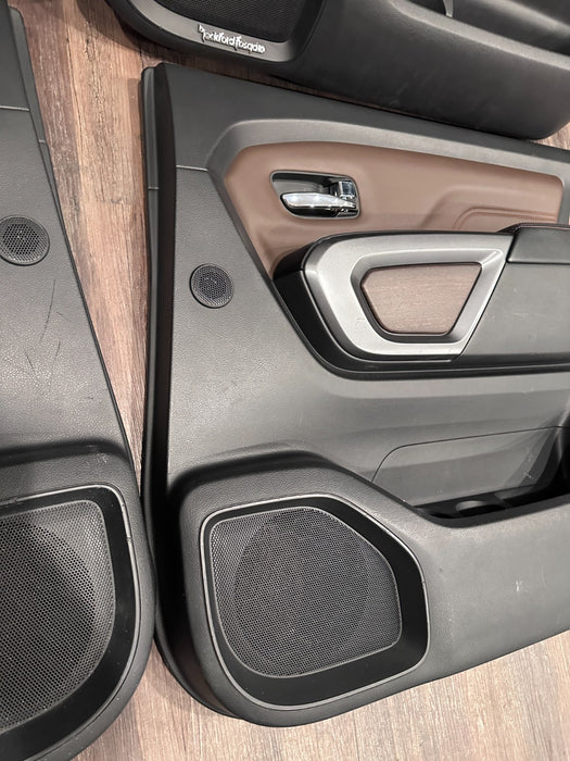 2017 NISSAN TITAN XD RESERVE FRONT REAR BROWN DOOR PANEL SET OEM *FLAWS #10