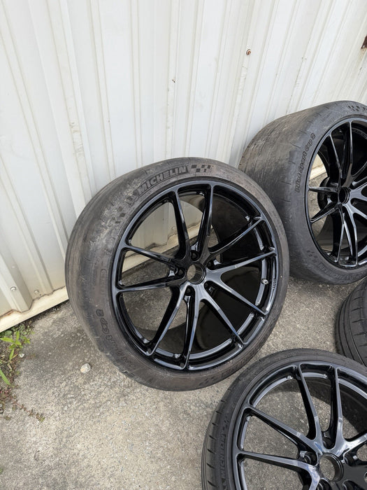 HRE P104 WHEELS 5X112 AUDI R8 HURACAN 20X9 +38 FRONT 20X12 +46 REAR GLOSS BLACK