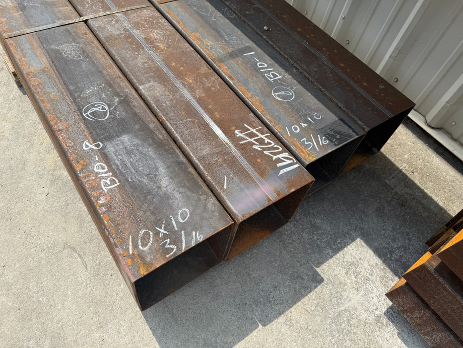 10" X 10" X 20' 11 GAUGE STEEL TUBING (4 PIECES AVAIL)