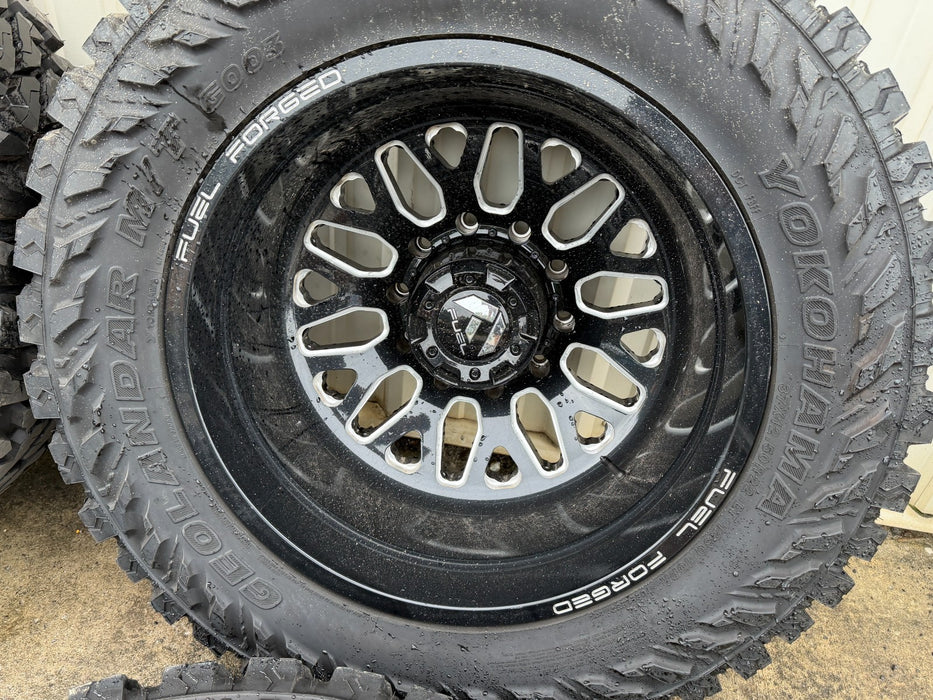 FORD F450 FUEL FORGED WHEELS 10X225 DIRECT BOLT ON 37" YOKOHAMA GEOLANDER M/T