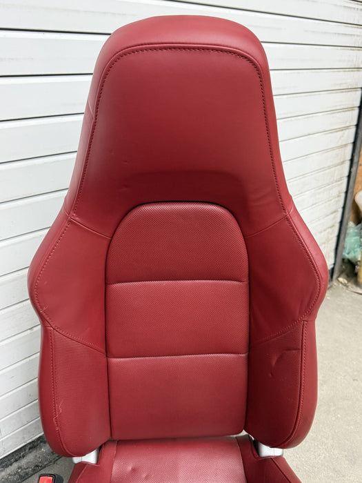 2014 PORSCHE 911 TURBO S 991 FRONT REAR SEATS RED OEM GENUINE