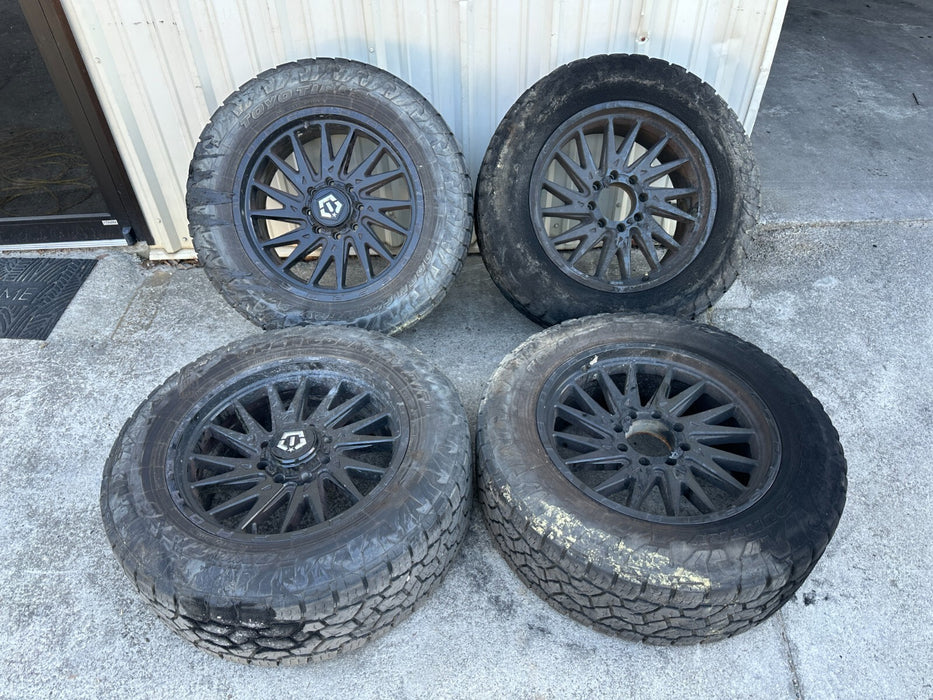 8x170 FORD F250 F350 TIS 22X12 WHEELS SET *BAD TIRES*