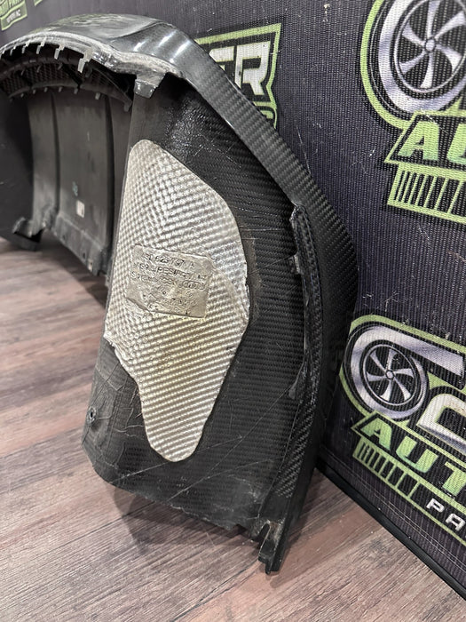 17-18 AUDI R8 CARBON FIBER REAR BUMPER DIFFUSER OEM *DAMAGE/READ* 4S0 807 521 D