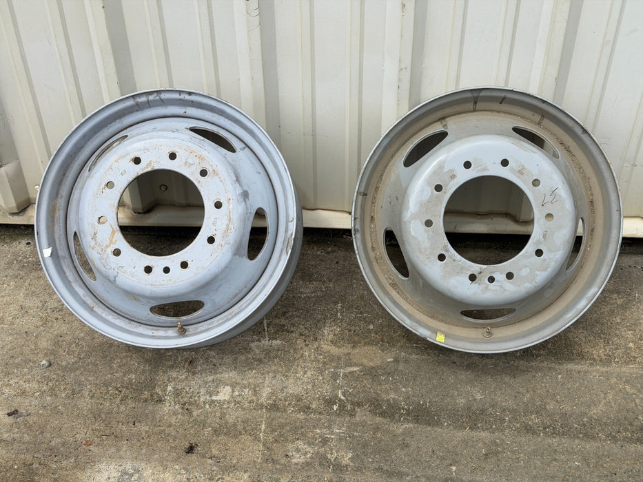 (2) FORD F450 F550 10X225 STEEL WHEELS RIMS 19X6.5