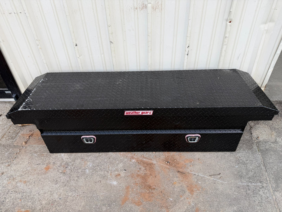 72 in. Gloss Black Aluminum Full Size Low Profile Crossbed Truck Tool Box