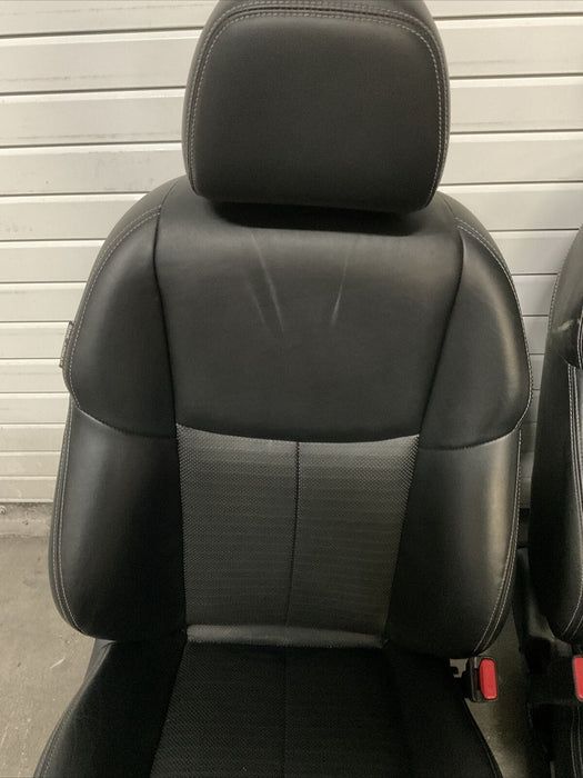 201 INFINITI Q50 RED SPORT FRONT DRIVER PASSENGER SEAT BLACK LEATHER OEM