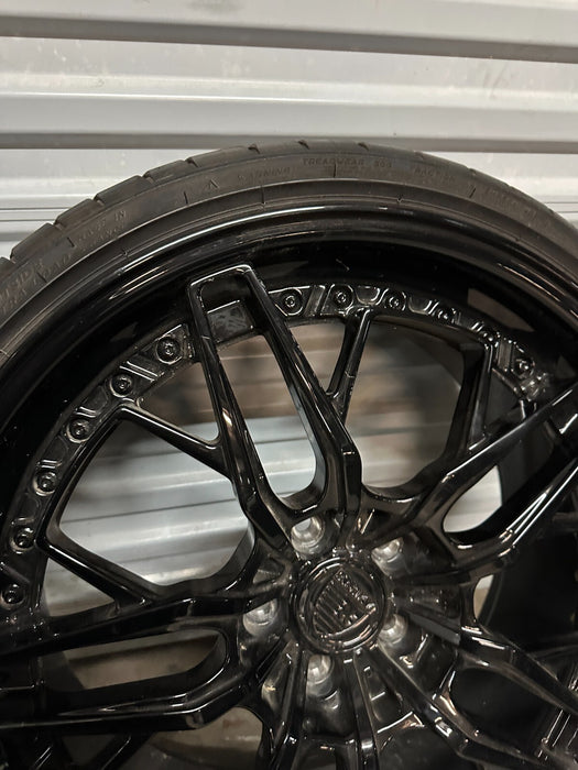 2021 AUDI R8 20X9 5X112 ANRKY FRONT WHEEL RIM TIRE GENUINE OEM ~MINOR BENT~