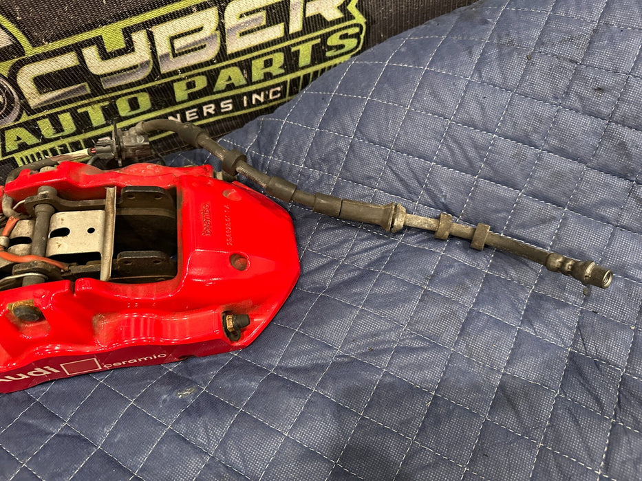 2021 AUDI R8 FRONT RIGHT CARBON CERAMIC BRAKE CALIPER RED OEM 4S0615106