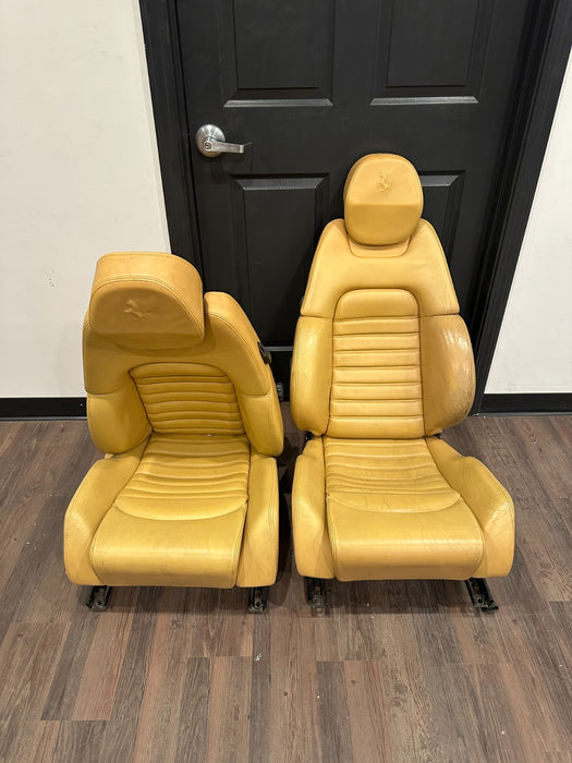 FERRARI 360 FRONT LEFT RIGHT BEIGE TAN SEATS OEM *NORMAL WEAR 6-8,10-12*