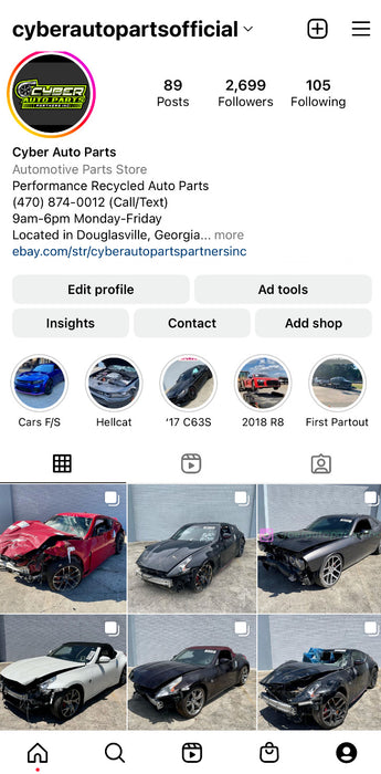 2016 DODGE CHARGER HELLCAT RIGHT PASSENGER SIDE EXTERIOR DOOR MIRROR OEM