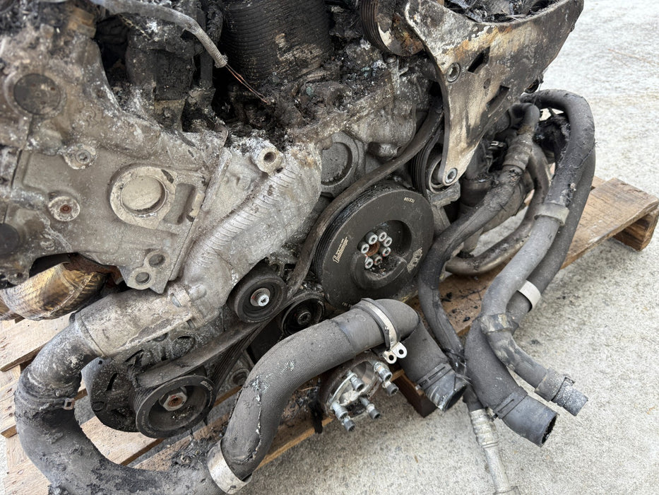 2014 AUDI R8 5.2L V10 ENGINE TRANSMISSION ESS SUPERCHARGER *BURNT* -BUILT BLOCK-