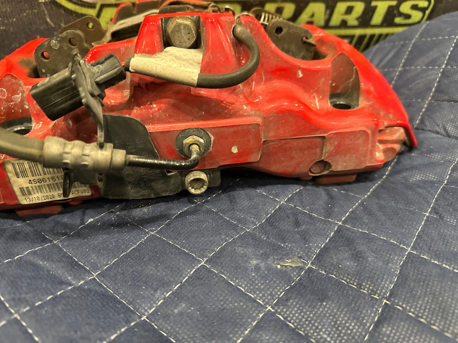 2021 AUDI R8 FRONT RIGHT CARBON CERAMIC BRAKE CALIPER RED OEM 4S0615106