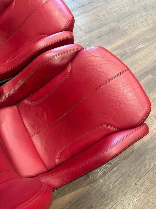 2015 LAMBORGHINI HURACAN LP610-4 RED LEATHER FRONT SEATS OEM GENUINE OEM *WEAR*