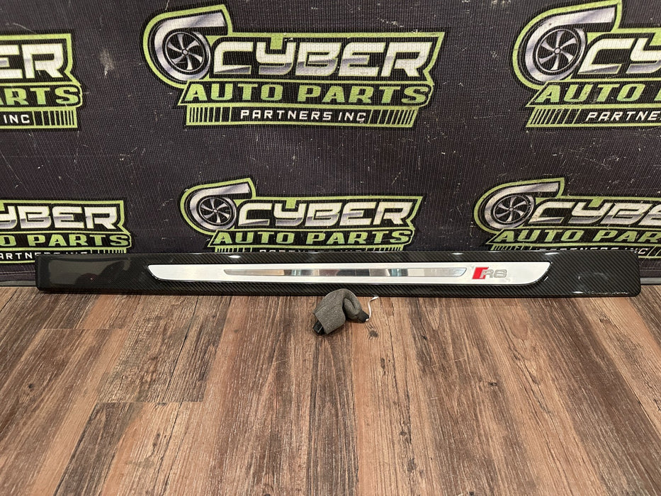 2017-18 AUDI R8 INTERIOR CARBON FIBER LEFT RIGHT KICK SCUFF PLATES OEM *READ*