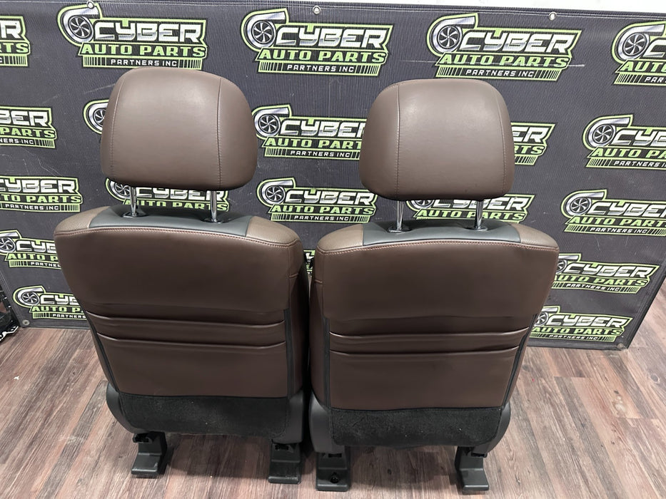 2017 NISSAN TITAN XD RESERVE FRONT LEFT RIGHT BROWN/BLACK SEATS OEM