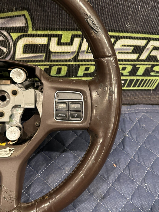 2015 DODGE RAM 2500 BROWN LEATHER STEERING WHEEL OEM *WEAR 3-7*