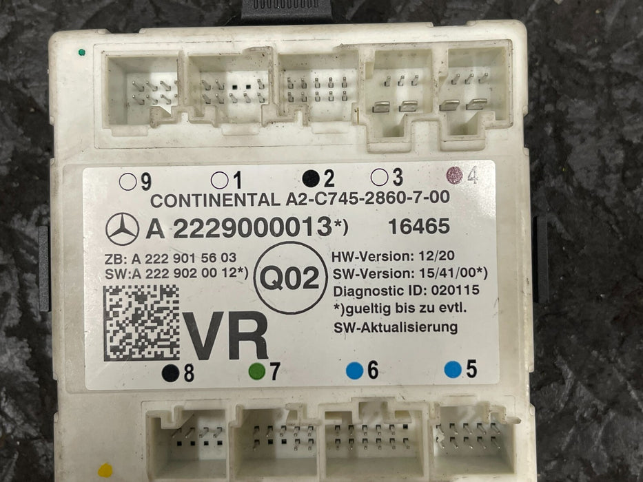 2014 MERCEDES BENZ S550 W222 DOOR CONTROL MODULE RIGHT FRONT A2229000013