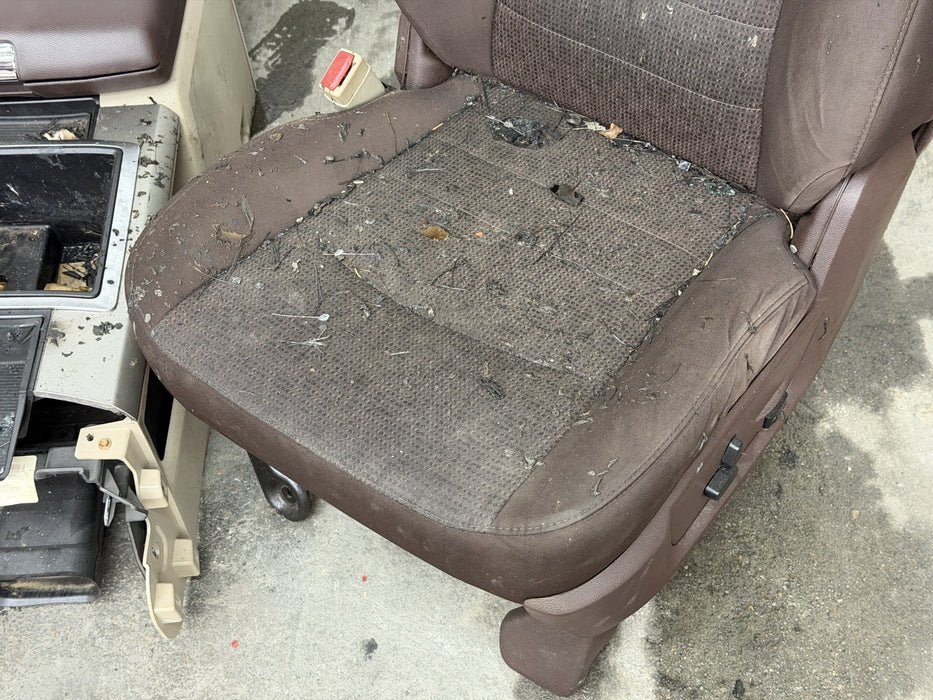 2015 RAM 2500 SLT FRONT SEATS PAIR LEFT RIGHT CENTER CONSOLE OEM CLOTH *BURN*