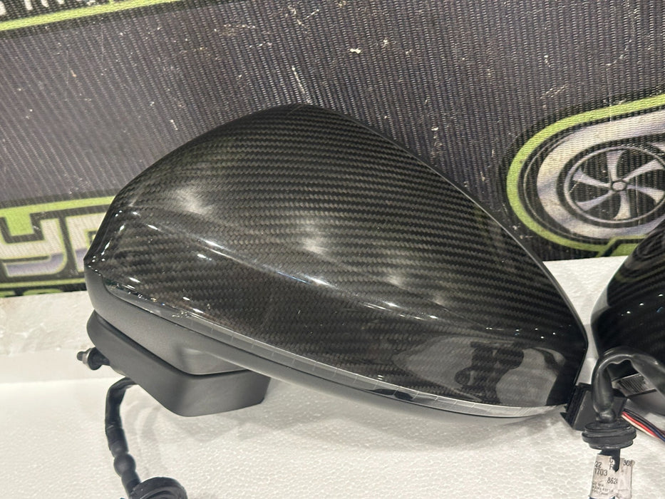 2017-2023 AUDI R8 CARBON FIBER DOOR MIRROR LEFT RIGHT PAIR OEM GENUINE