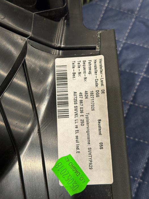 2018 AUDI R8 RIGHT SPYDER PILLAR TRIM COVER PANEL W/ SIDE VENTS 4S7 867 036