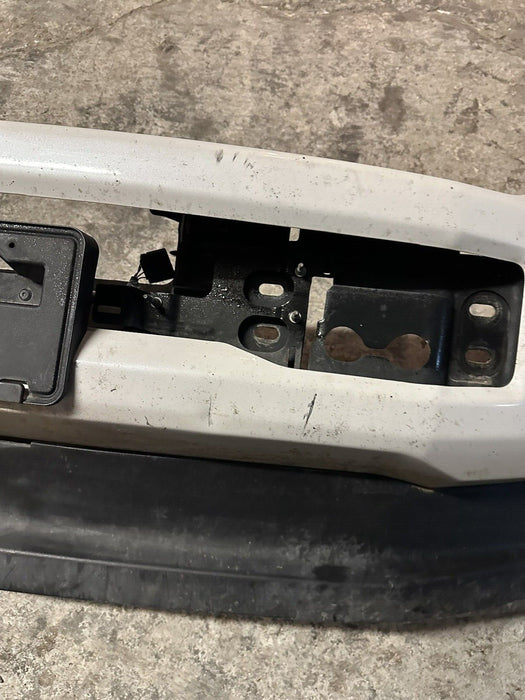 2017-2019 FORD F250 F350 FRONT BUMPER W/ LED METALLIC WHITE (UG) OEM ~DENT~