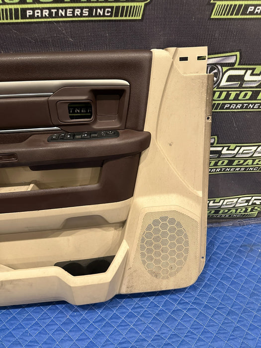 2015 DODGE RAM 2500 SLT FRONT LEFT BROWN DOOR PANEL OEM *HEAT FLAWS 3-5*