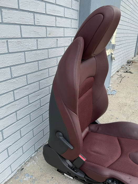 2014 NISSAN 370Z CONVERTIBLE FRONT DRIVER SEAT HEATED/COOLED BURGUNDY OEM 09-20