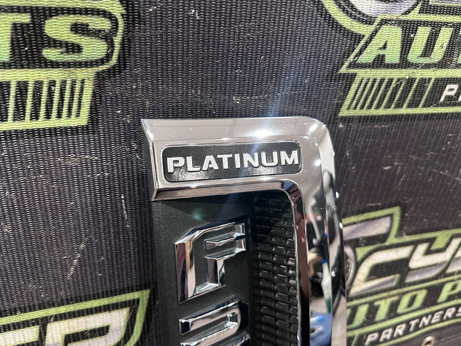 2017-2019 FORD F250 FRONT LEFT RIGHT PLATINUM CHROME FENDER EMBLEM BADGE OEM