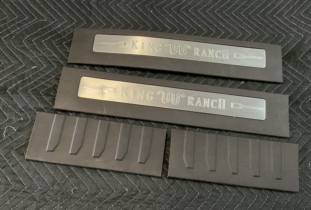 2017-2019 FORD F250 F350 F450 KING RANCH KICK SCUFF PLATE SET OEM