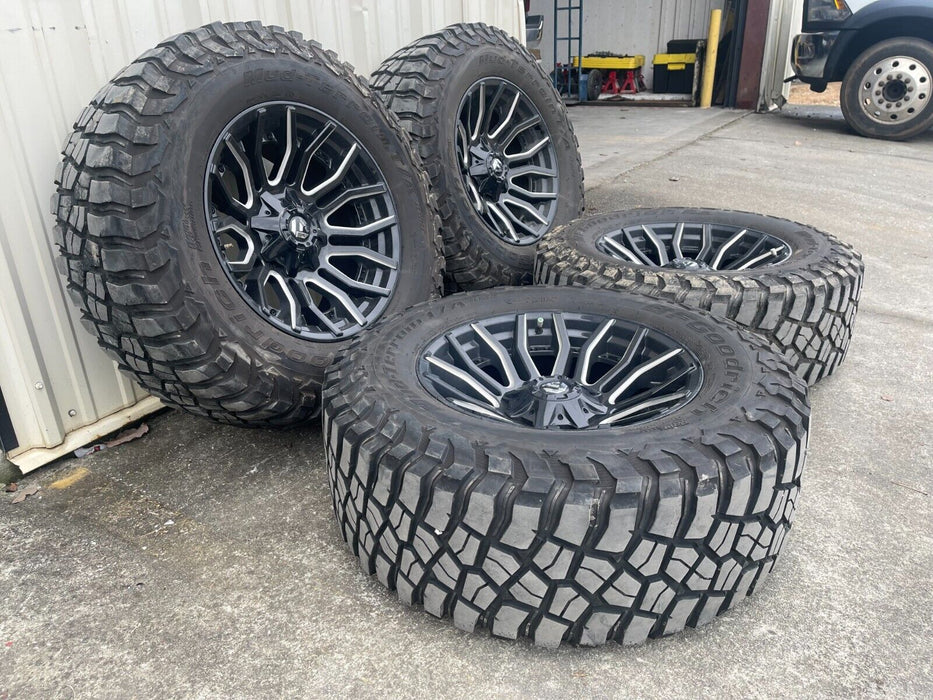 8X180 CHEVY GMC 2500 FUEL RIMS 20X10 37X12.50R20LT BFGoodrich Mud-Terrain Tires