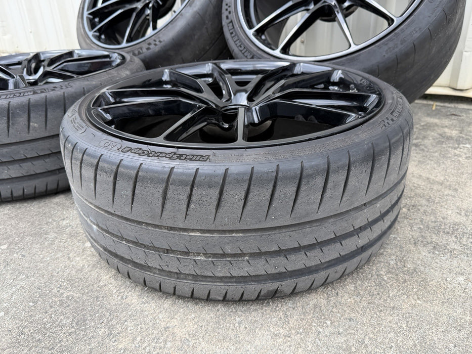 HRE P104 WHEELS 5X112 AUDI R8 HURACAN 20X9 +38 FRONT 20X12 +46 REAR GLOSS BLACK