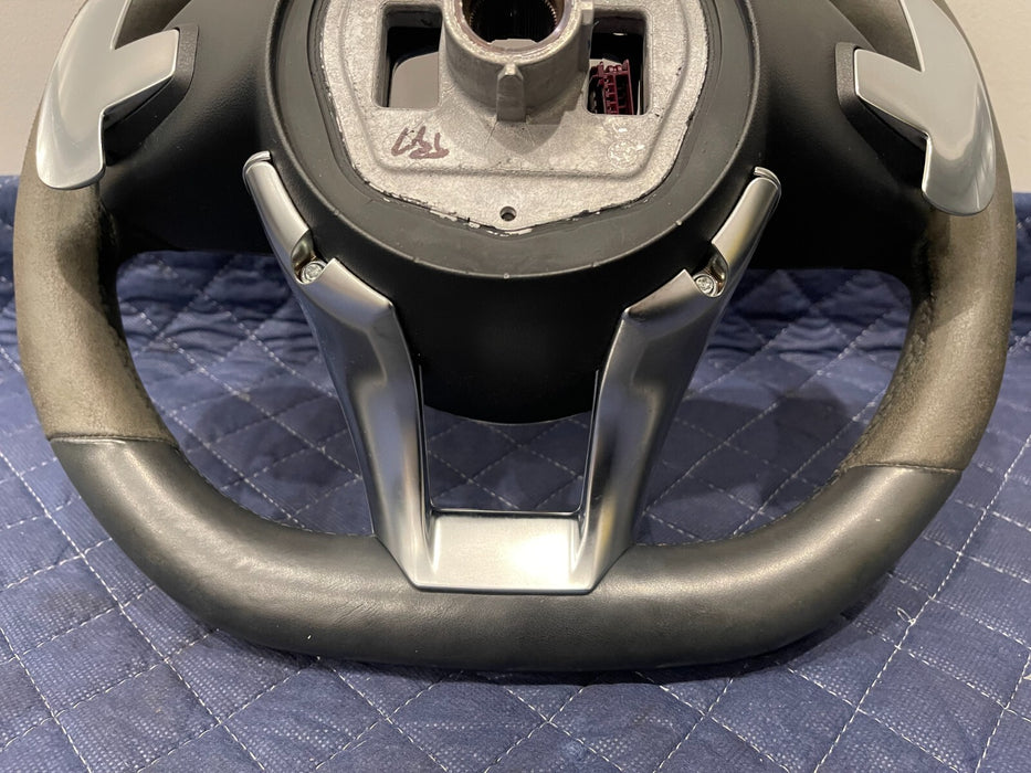 2017 MERCEDES-BENZ C63 AMG LEATHER ALCANTERA STEERING WHEEL W/ PADDLE SHIFTERS