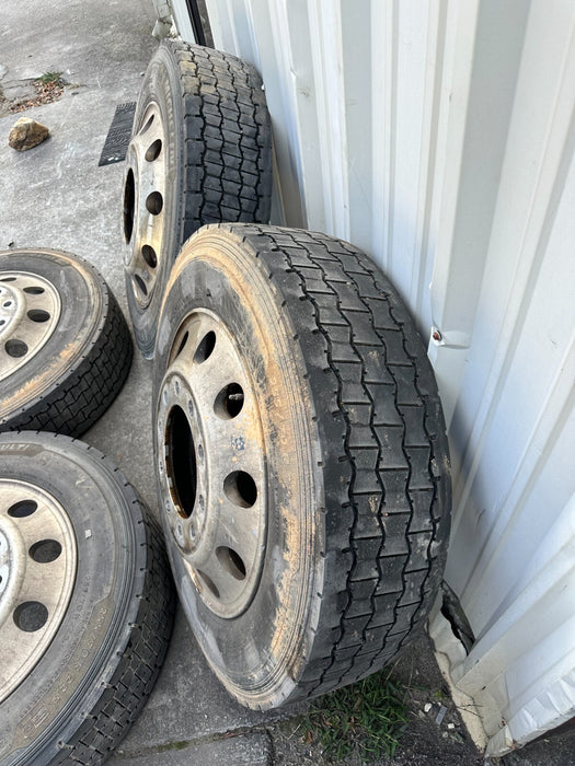 (2) FORD F450 F550 RAM 4500 5500 10 LUG 22.5" ALCOA SEMI WHEELS RIMS 255/70R22.5