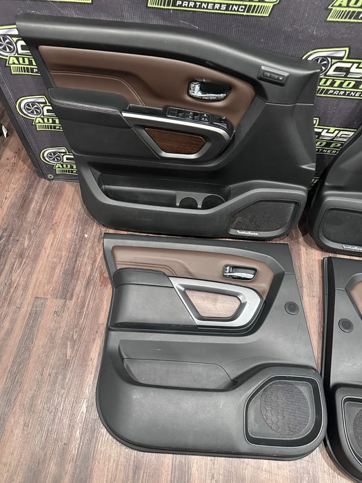 2017 NISSAN TITAN XD RESERVE FRONT REAR BROWN DOOR PANEL SET OEM *FLAWS #10